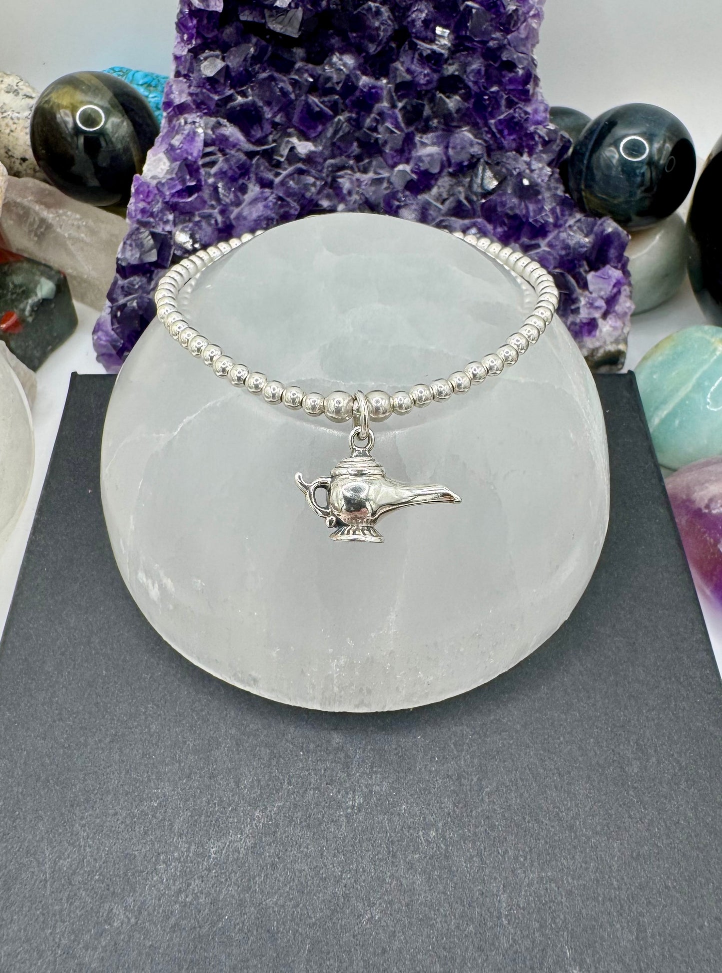 STERLING SILVER 4D LARGE GENIE LAMP