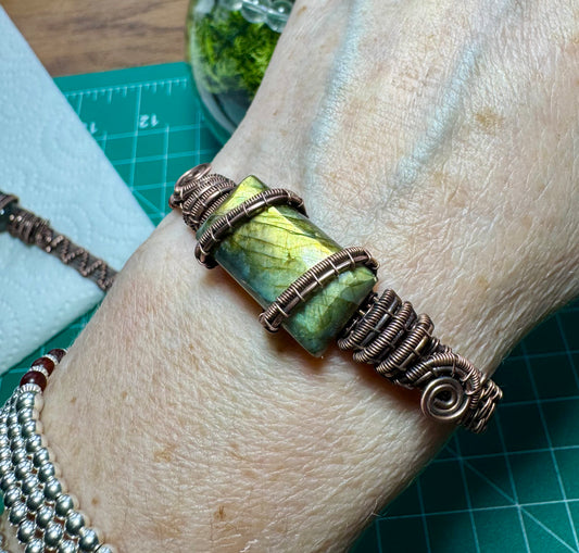 LABRADORITE COPPER CUFF BRACELET