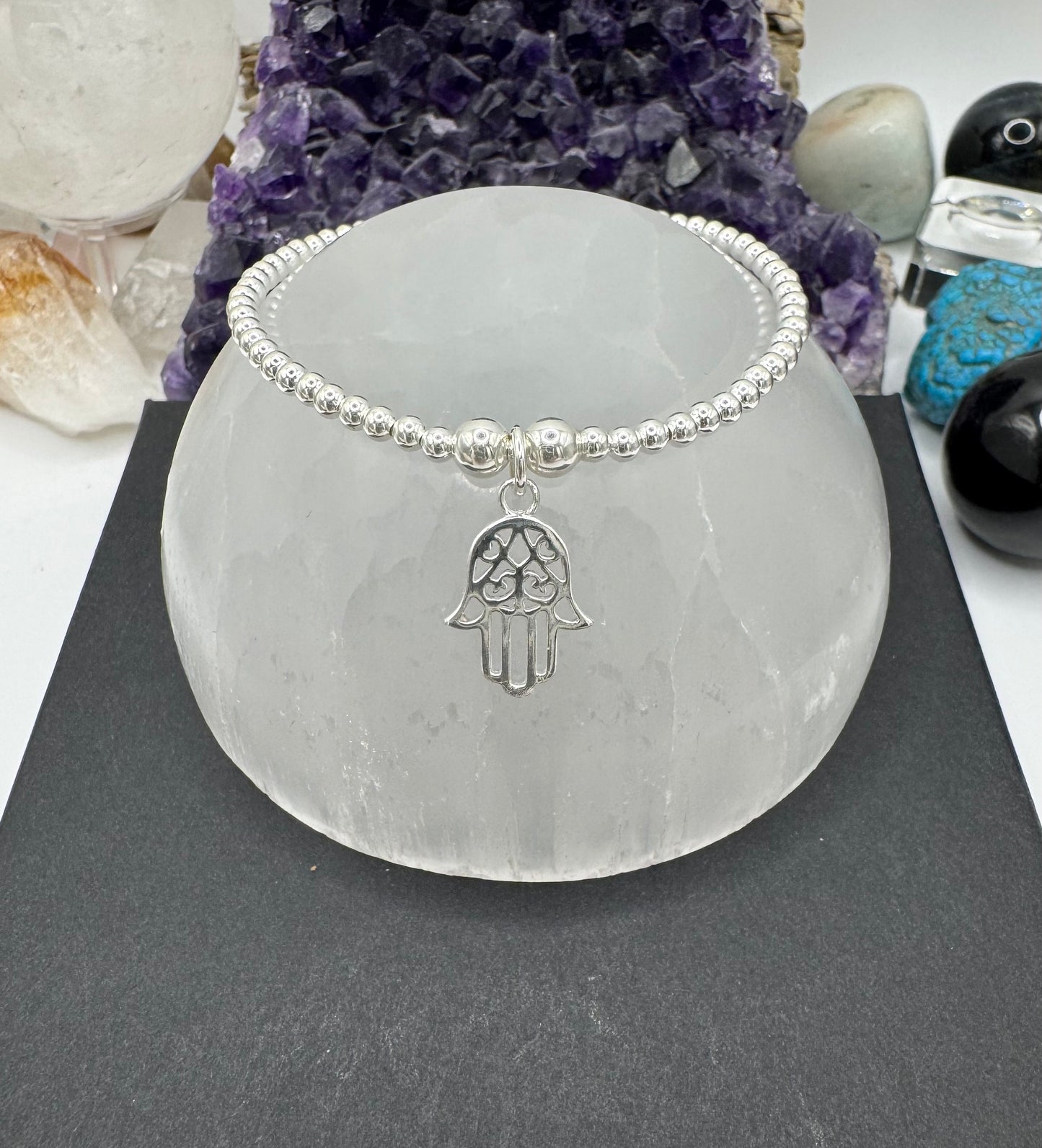 STERLING SILVER HAMSA HAND BRACELET
