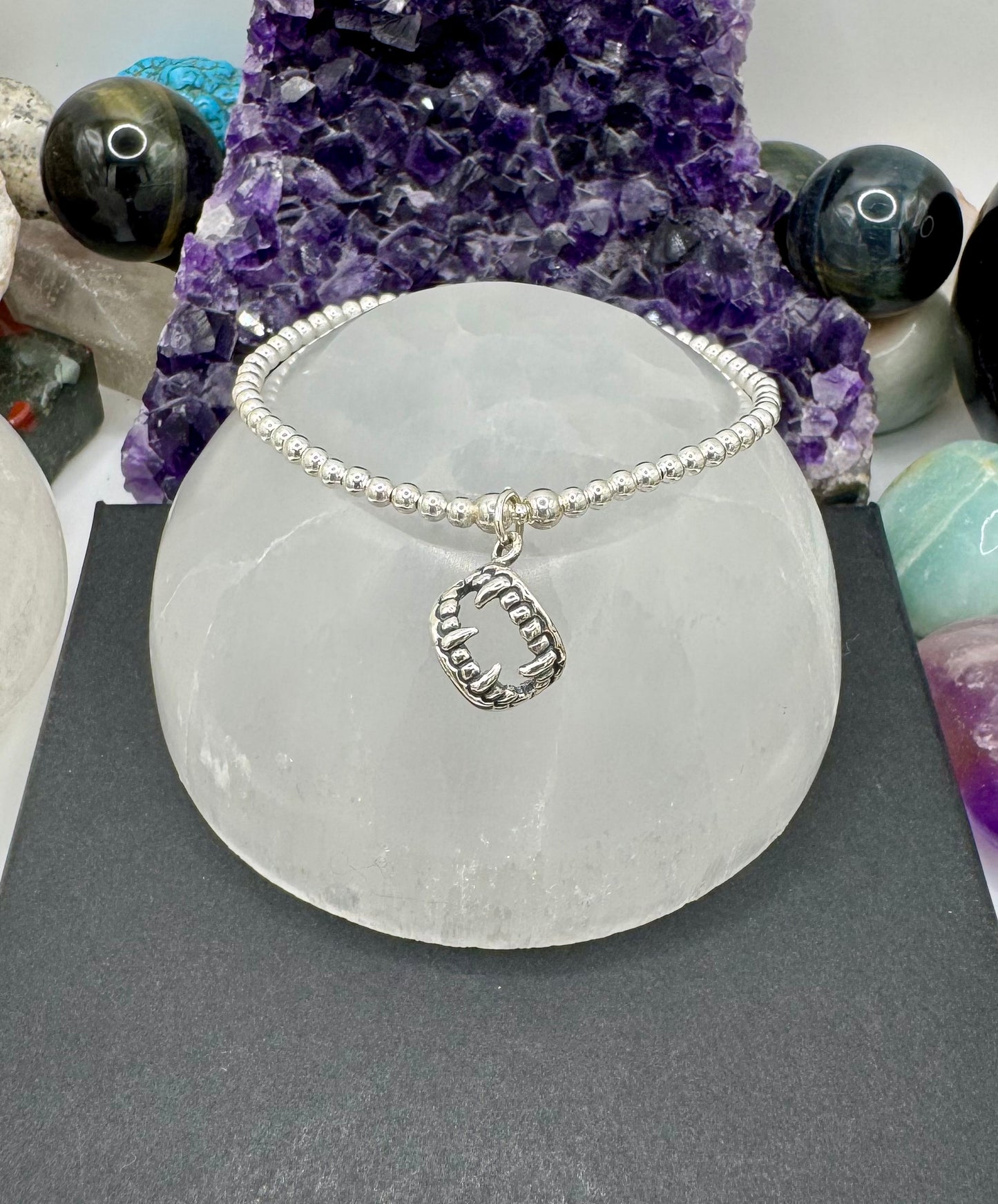 STERLING SILVER VAMPIRE TEETH BRACELET