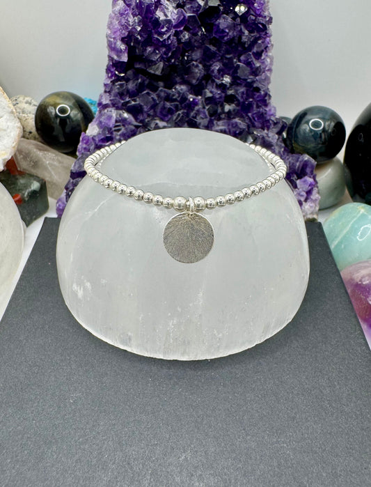 STERLING SILVER ETCHED CIRCLE BRACELET