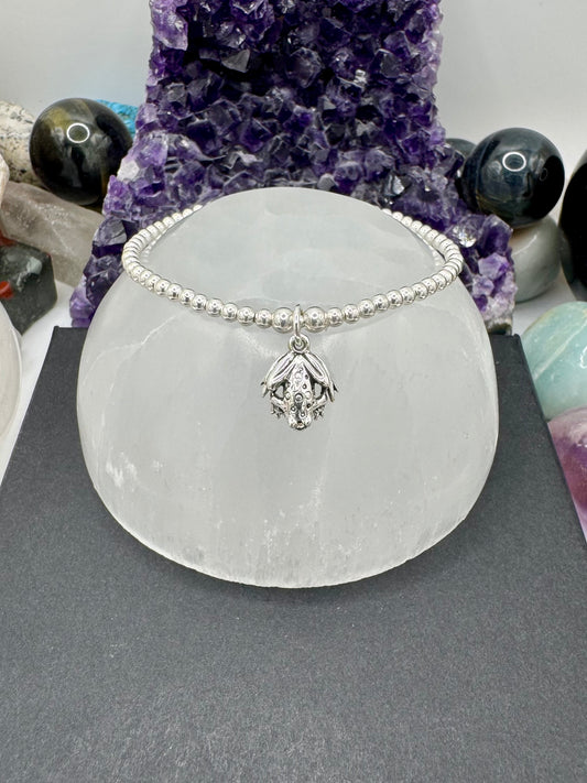 STERLING SILVER 3D FROG BRACELET