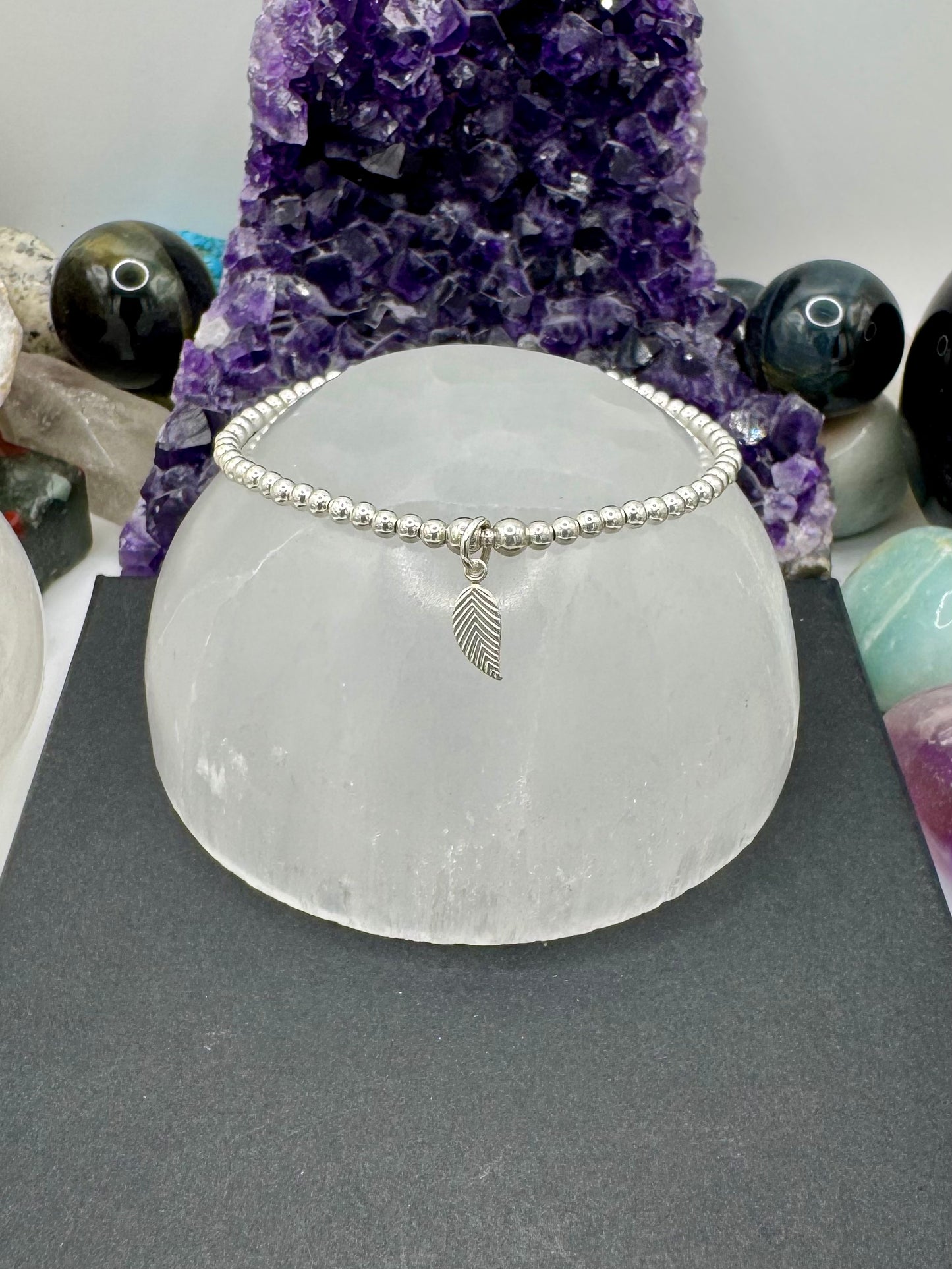 STERLING SILVER LEAF BRACELET