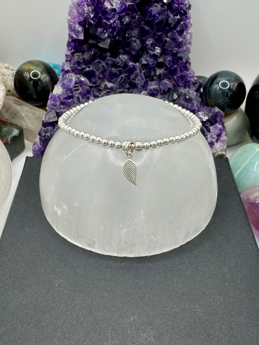 STERLING SILVER LEAF BRACELET