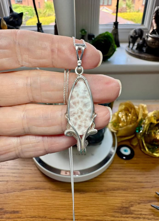 NATROLITE (aka PINK LARIMAR) NECKLACE