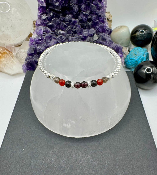 LILITH GEMSTONE AND STERLING SILVER BRACELET