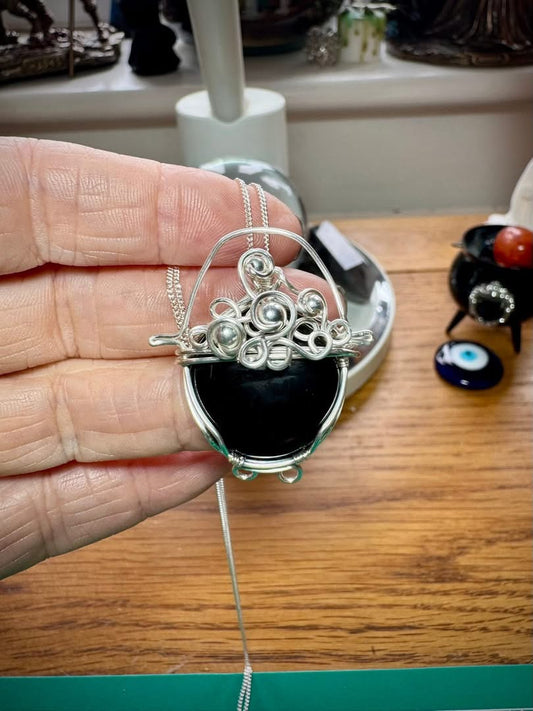 BUBBLING CAULDRON OBSIDIAN NECKLACE