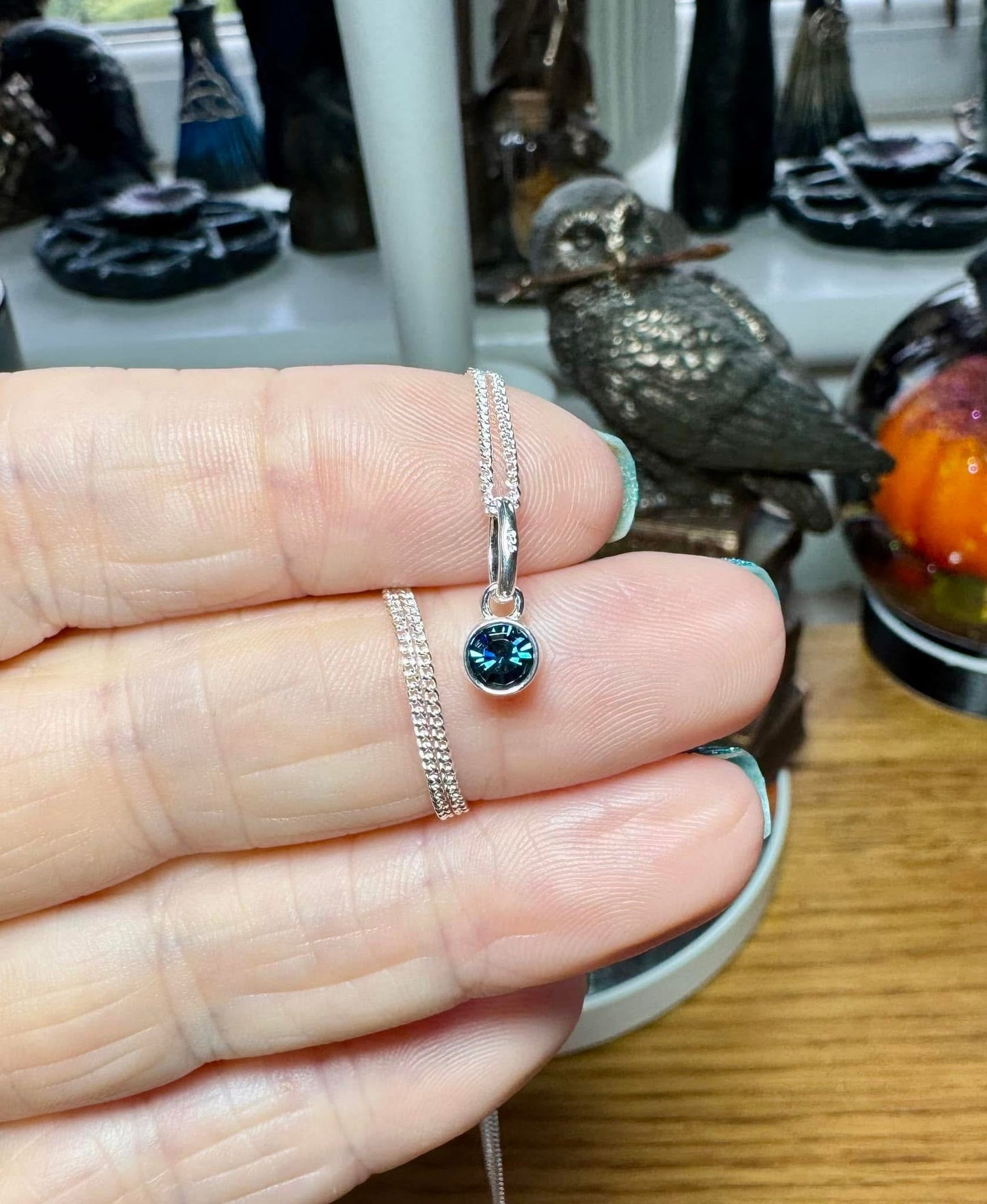 STERLING SILVER BIRTHSTONE NECKLACES