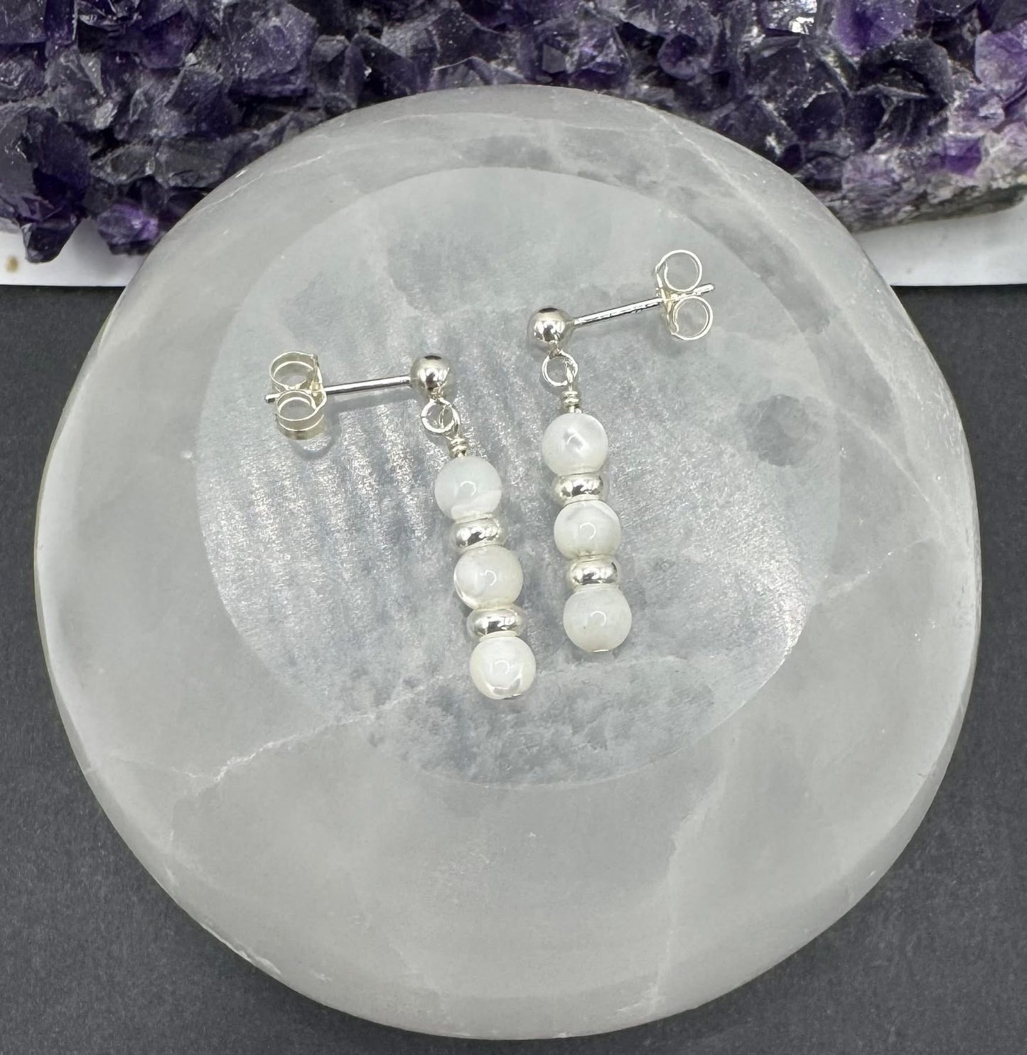 MOTHER OF PEARL STUD EARRINGS