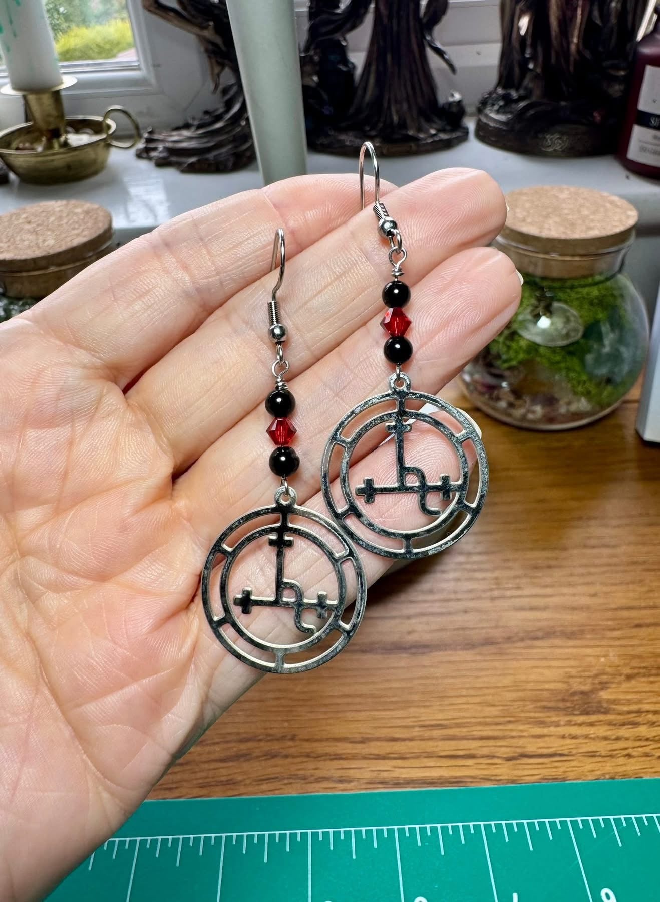 STAINLESS STEEL LILITH SIGIL EARRINGS