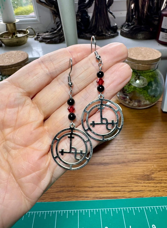 STAINLESS STEEL LILITH SIGIL EARRINGS