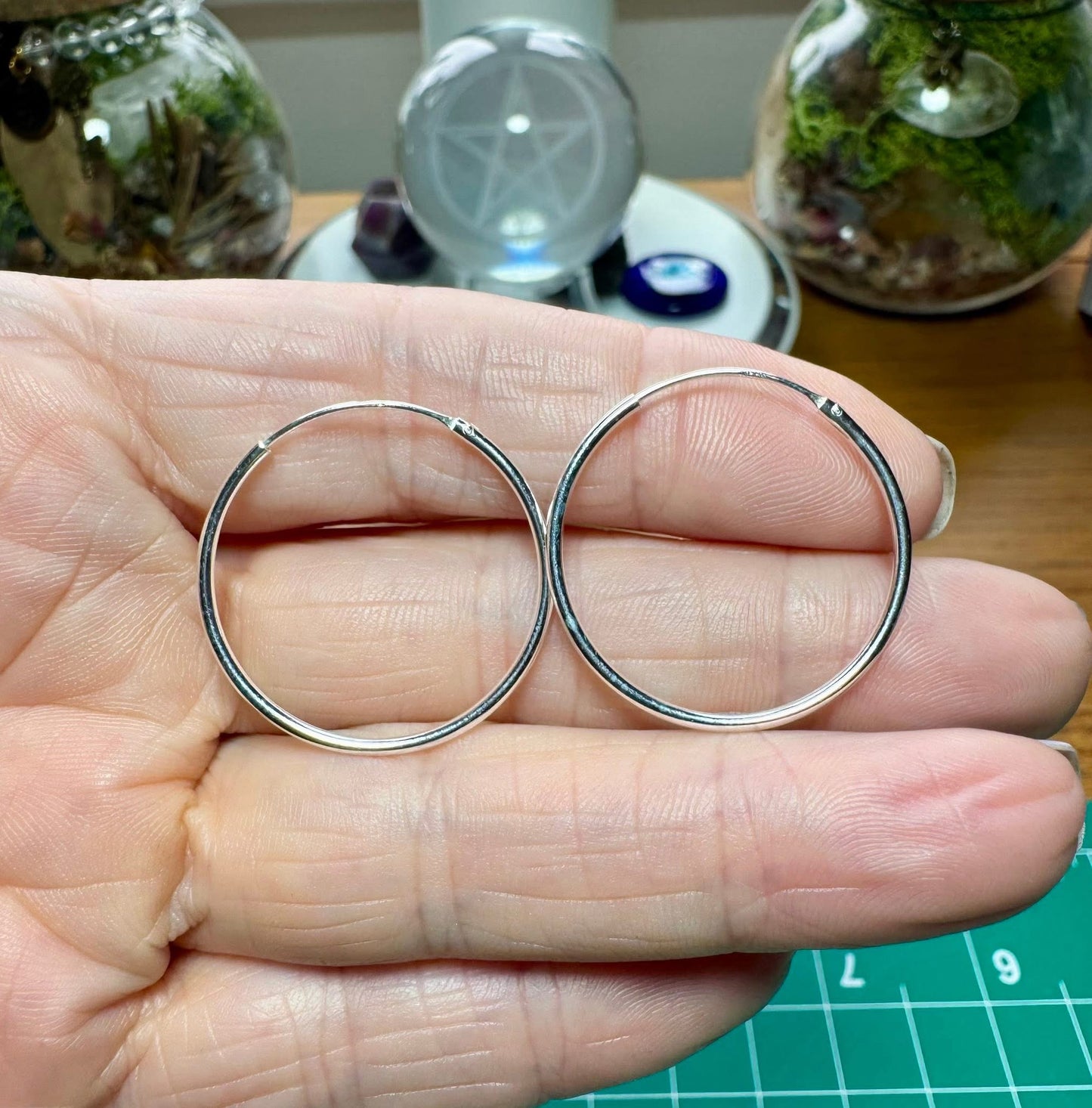 25mm STERLING SILVER HOOP EARRINGS