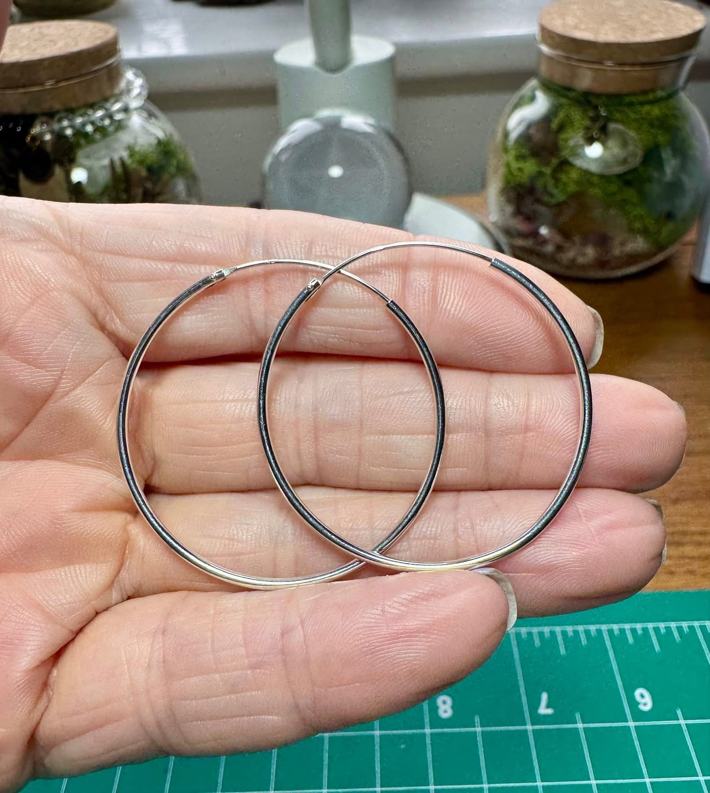 35mm STERLING SILVER HOOP EARRINGS