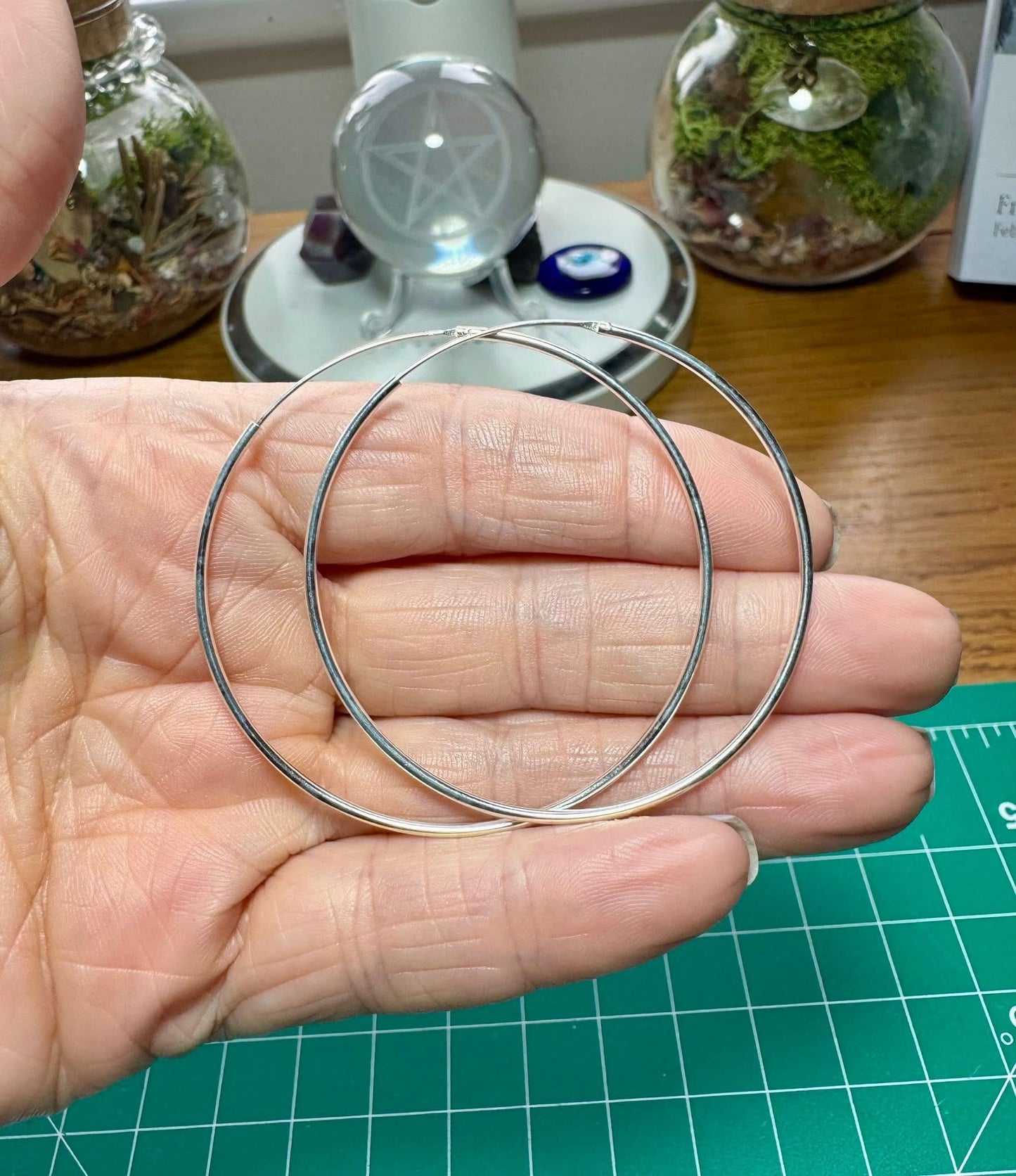 50mm STERLING SILVER HOOP EARRINGS