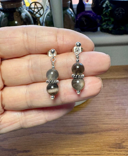 BLACK MOONSTONE EARRINGS