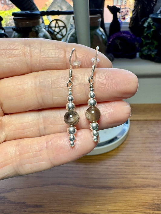 BLACK MOONSTONE EARRINGS