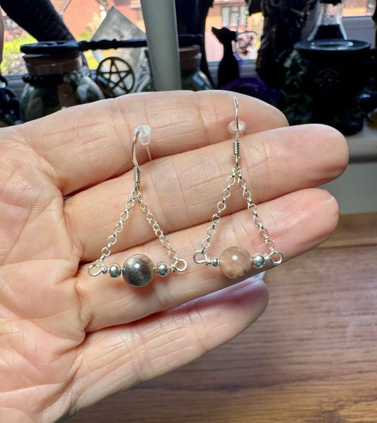 BLACK MOONSTONE EARRINGS