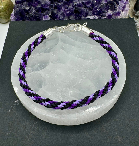 CORD AND STERLING SILVER BRACELET