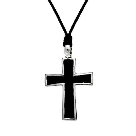 PEWTER CROSS NECKLACE