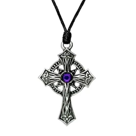 PEWTER CELTIC CROSS NECKLACE