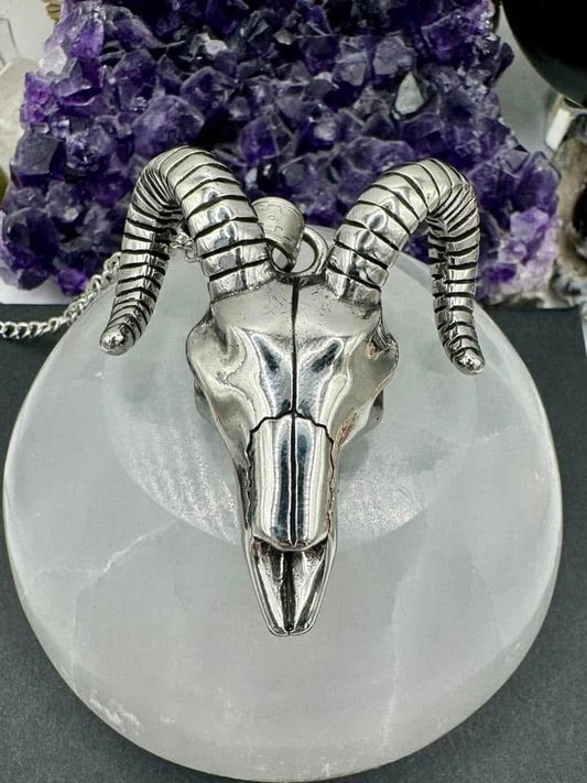 STAINLESS STEEL RAMS HEAD NECKLACE