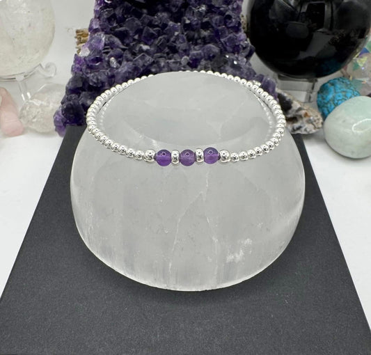 AMETHYST AND STERLING SILVER BRACELET