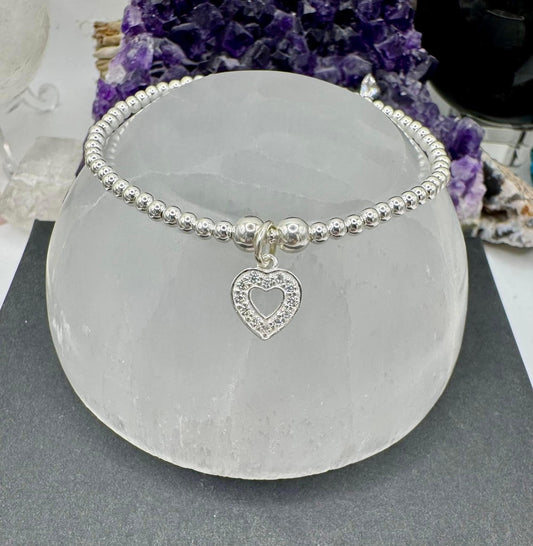 STERLING SILVER HEART BRACELET