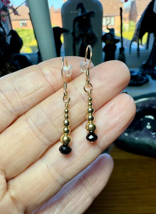 JET AND GOLD EARRINGS