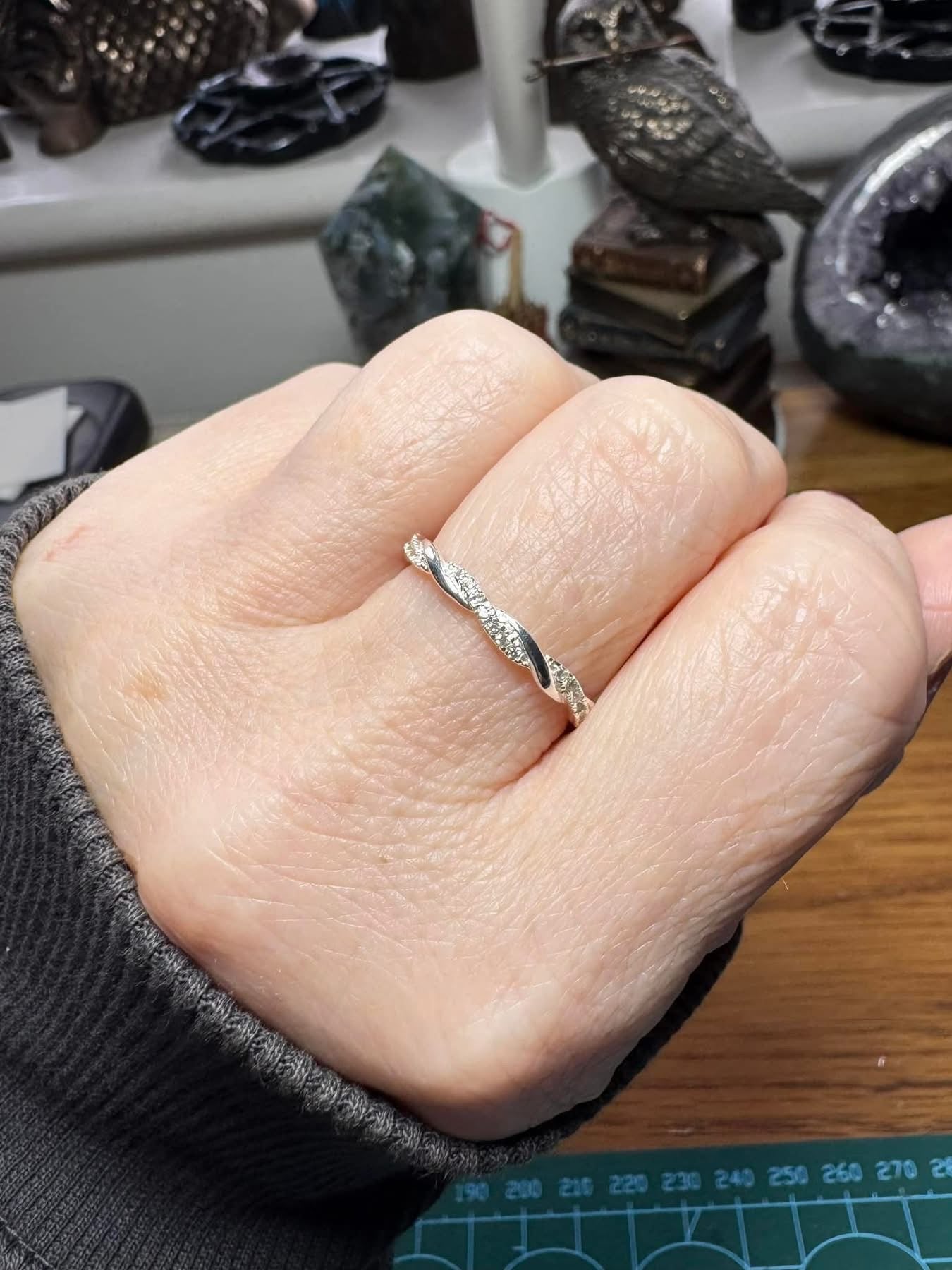 STERLING SILVER AND CRYSTAL RING BAND