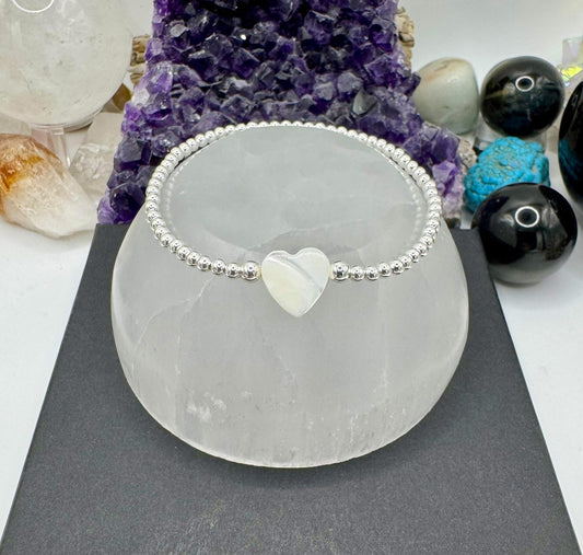 MOTHER OF PEARL HEART BRACELET
